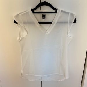 Ruffled cuff solid blouse